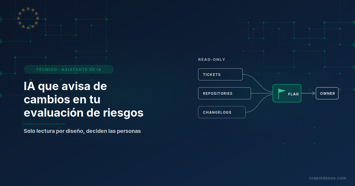 Tickets, repositorios y registros de cambios alimentan un aviso que se envía al responsable