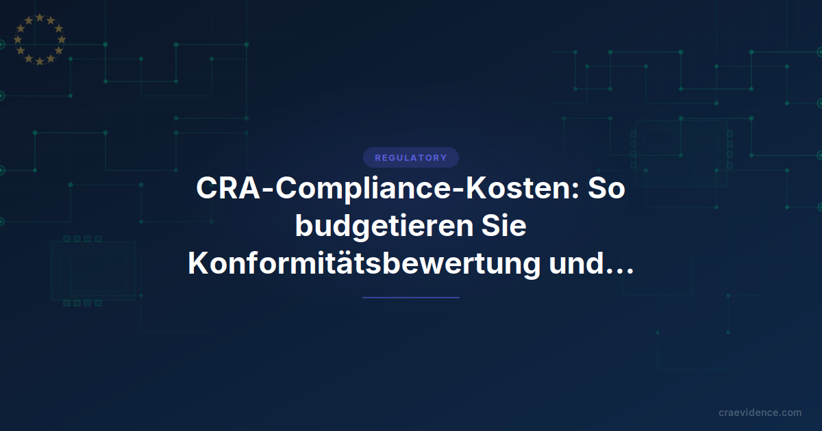 CRA-Compliance-Kosten: So budgetieren Sie Konformitätsbewertung und Dokumentation