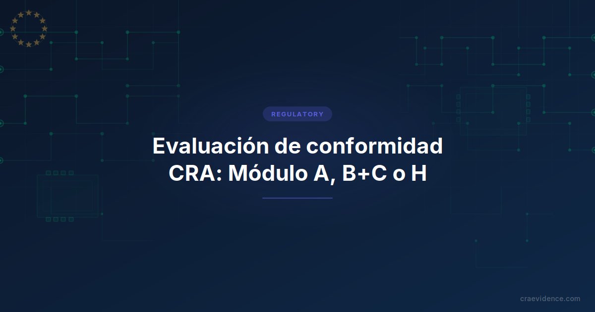 Evaluación de conformidad CRA: Módulo A, B+C o H