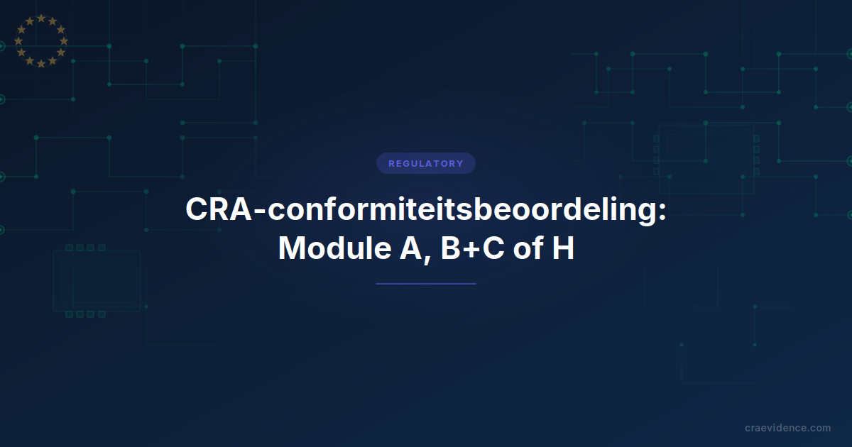 CRA-conformiteitsbeoordeling: keuzewijzer voor Module A (zelfevaluatie), Module B+C (aangemelde instantie) en Module H (volledig kwaliteitsmanagementsysteem)