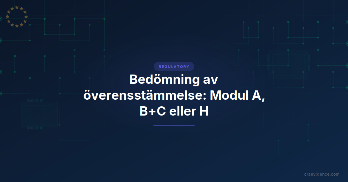 Beslutsguide för CRA-bedömning av överensstämmelse: Modul A, B+C och H förklarade med kostnader, processer och checklista