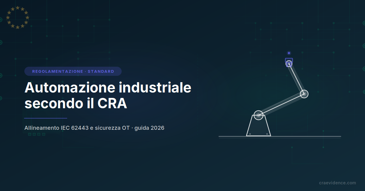 Conformità CRA per l'automazione industriale: allineamento IEC 62443 e guida alla sicurezza OT