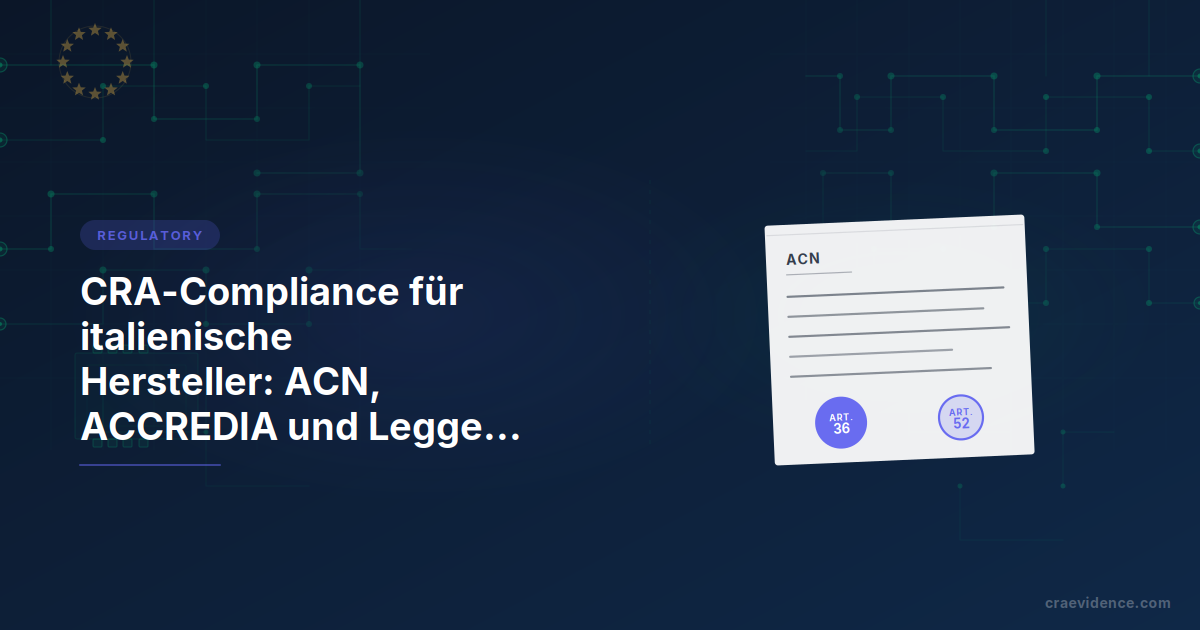 Länder-Brief zur Legge sulla ciberresilienza für italienische Hersteller: ACN-Dokument mit zwei Siegeln (Art. 36 und Art. 52) als nationale institutionelle Kette