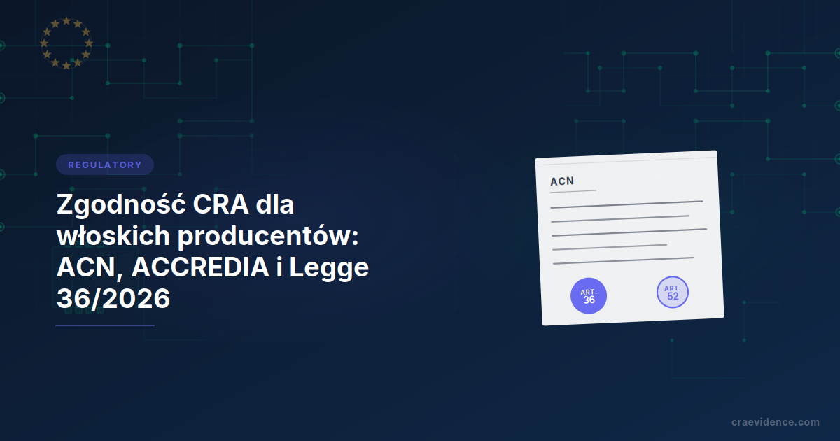 Krajowy przewodnik CRA dla włoskich producentów: schemat instytucjonalny z CSIRT Italia dla zgłoszeń podatności, ACN jako organem notyfikującym i organem nadzoru rynku, ACCREDIA dla akredytacji