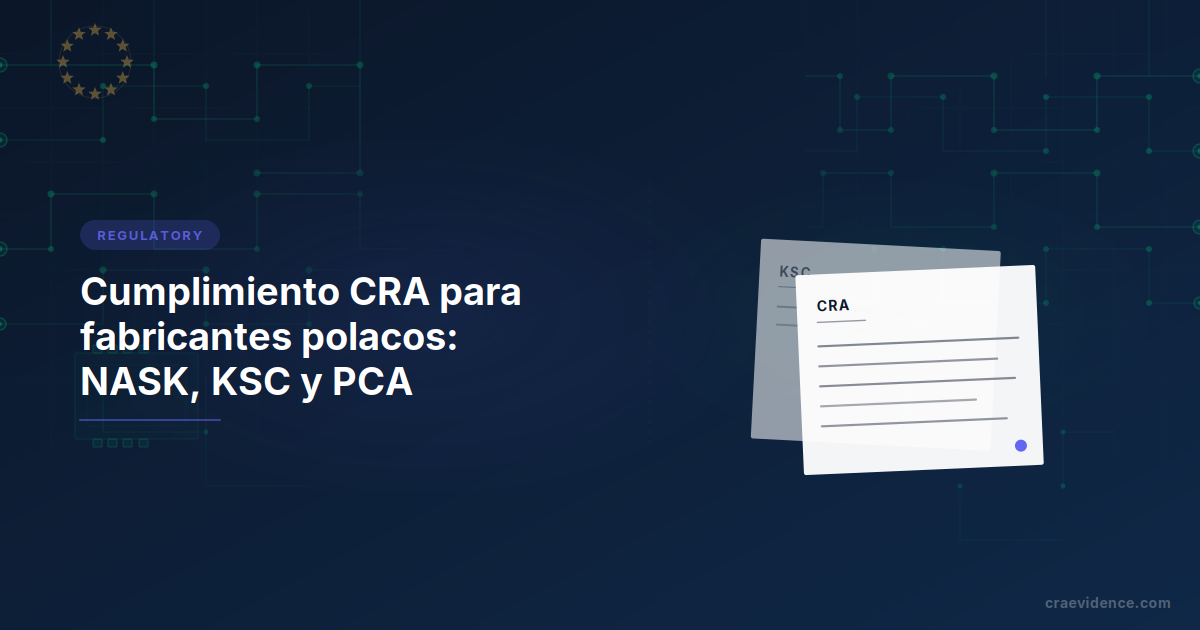 Resumen país CRA para fabricantes polacos: cadena institucional nacional con CSIRT NASK para notificaciones de vulnerabilidades, PCA para acreditación y la Ley KSC con el régimen CRA en paralelo