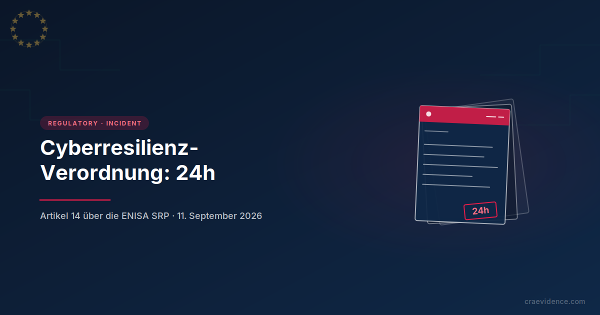 Cyberresilienz-Verordnung 24-Stunden-Meldepflicht über die ENISA Single Reporting Platform, Artikel 14, 11. September 2026