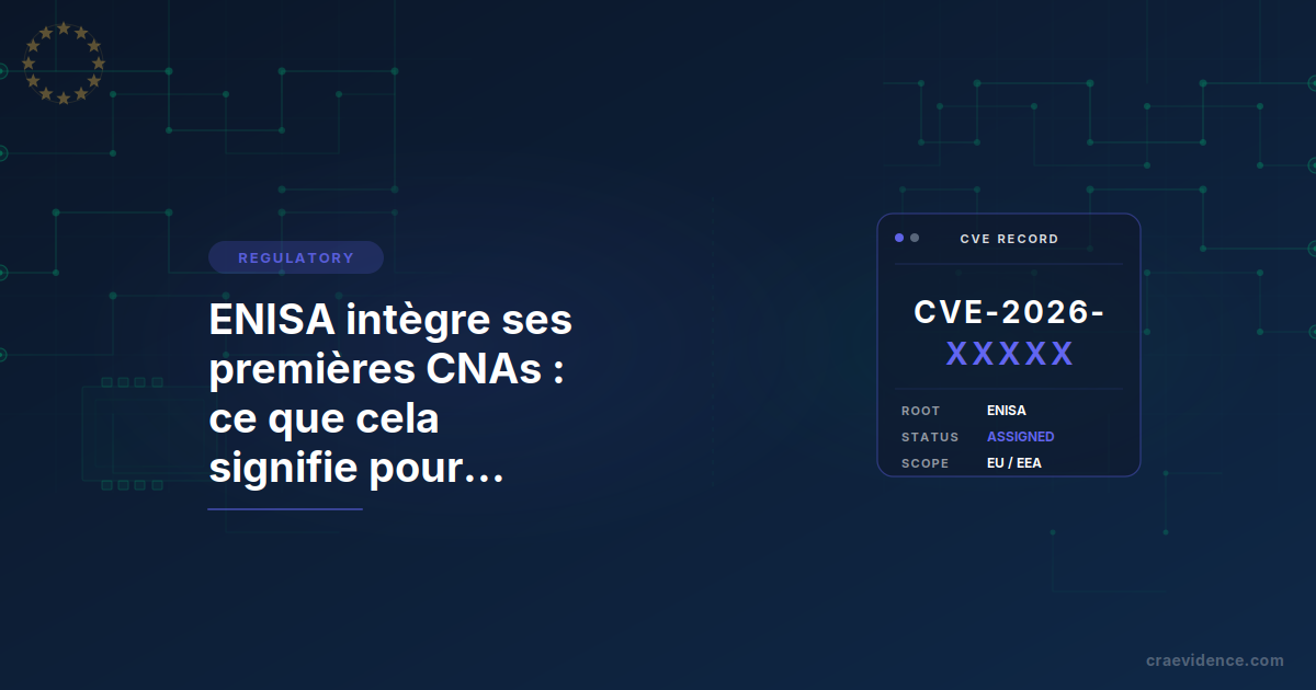 ENISA CVE Root et signalement des vulnérabilités au titre de l'Article 14 du CRA : chaîne d'identification des vulnérabilités en Europe