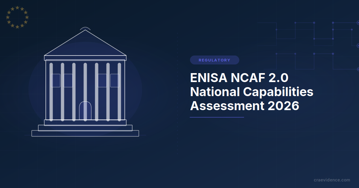 ENISA NCAF 2.0 framework diagram: 20 strategic objectives across four clusters, published April 2026