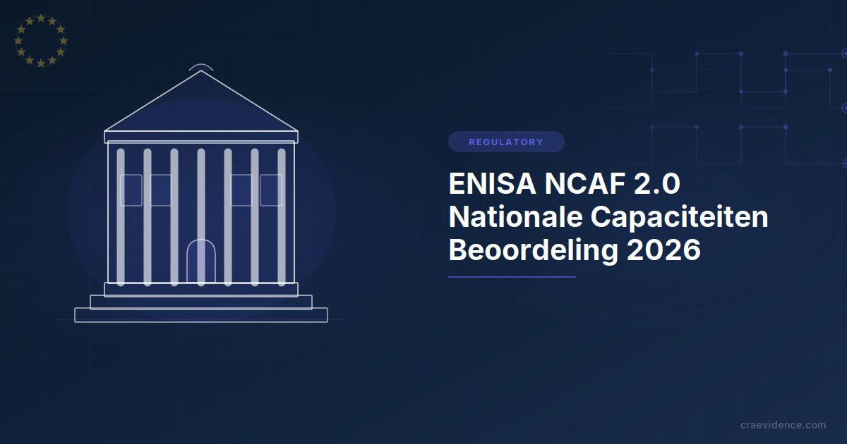 ENISA NCAF 2.0 raamwerkdiagram: 20 strategische doelstellingen verdeeld over vier clusters, gepubliceerd april 2026