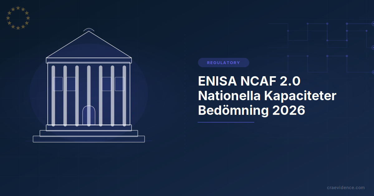 ENISA NCAF 2.0 ramverksdiagram: 20 strategiska mål fördelade på fyra kluster, publicerat april 2026