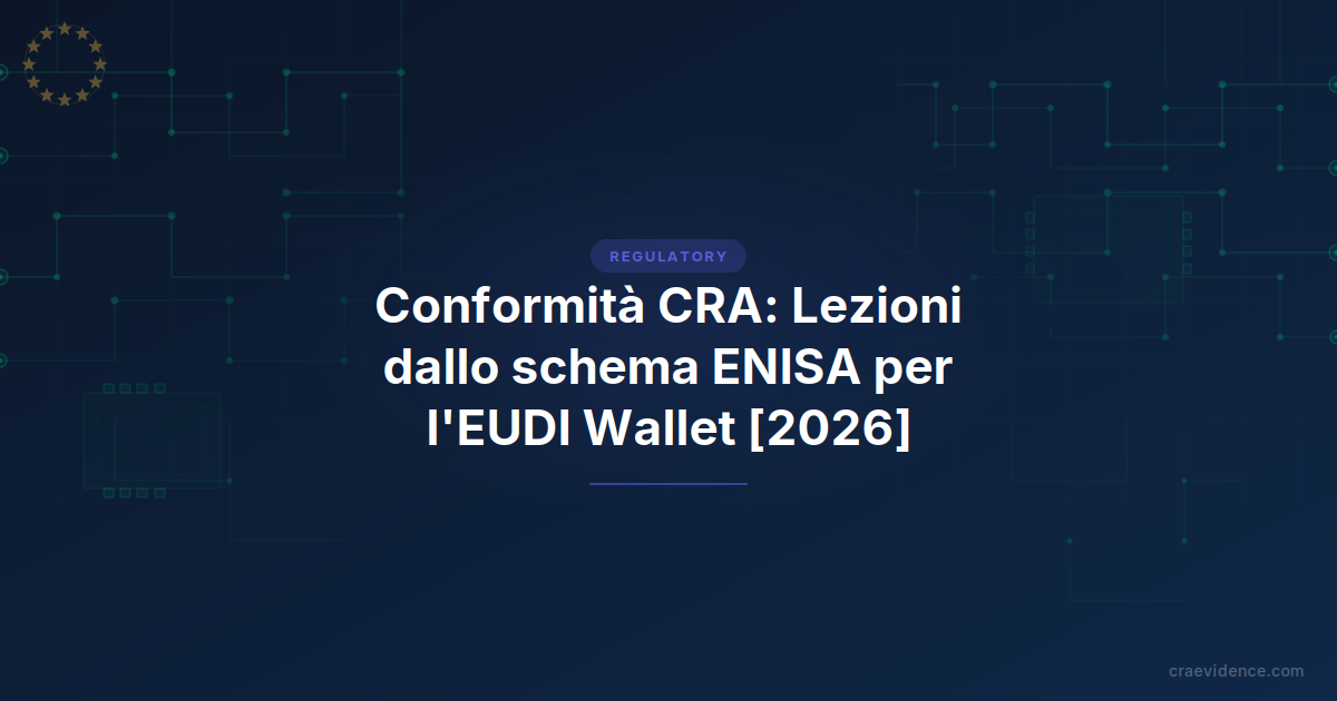 Schema di certificazione ENISA EUDI Wallet e valutazione della conformita CRA