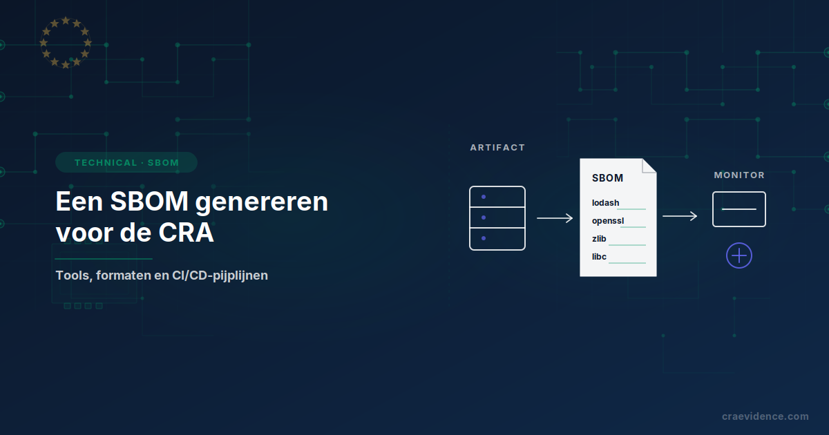 Een gebouwd artefact gescand tot een SBOM-document met een componentenlijst, vervolgens doorgevoerd in doorlopende monitoring