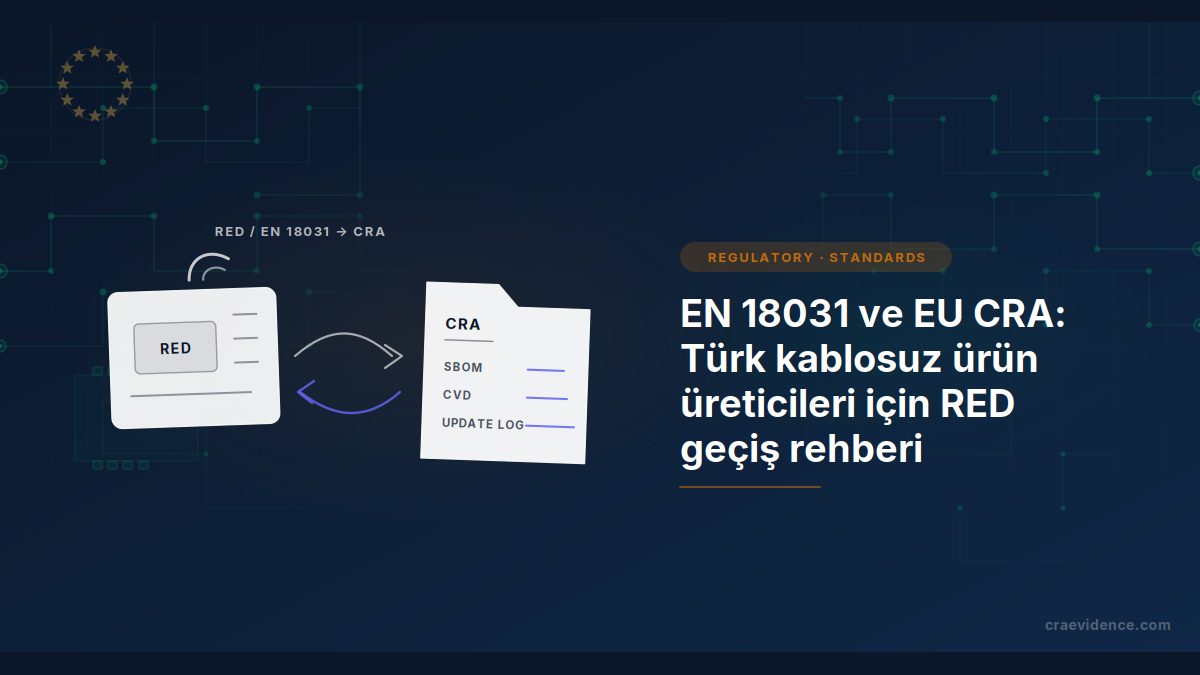 Türk kablosuz ürün üreticileri için RED ve EN 18031 kanıtının CRA teknik dosyasına bağlanması