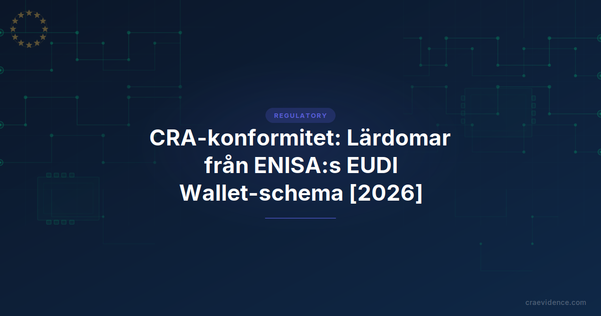 ENISA EUDI Wallet-certifieringsschema och CRA-konformitetsbedömning