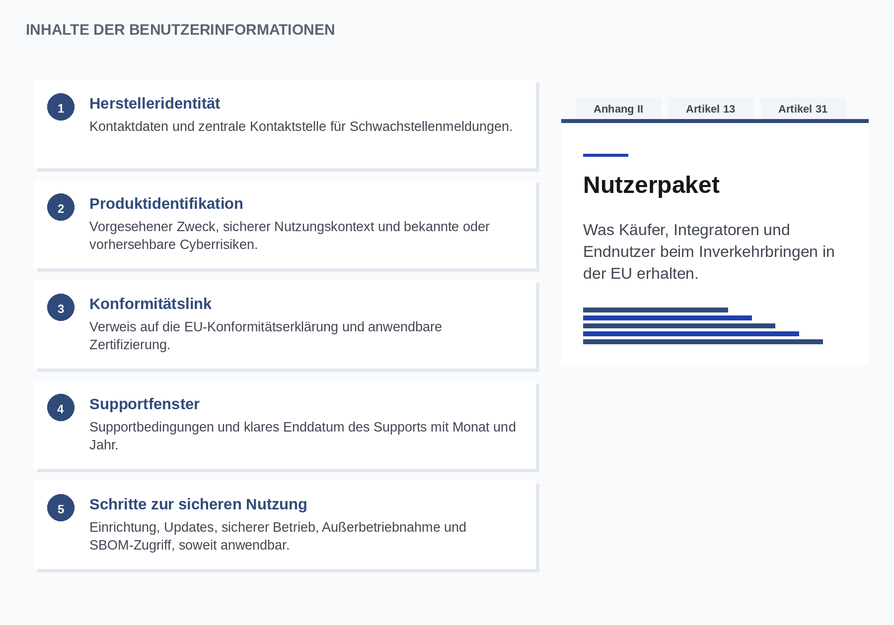 Inhalte der Benutzerinformationen