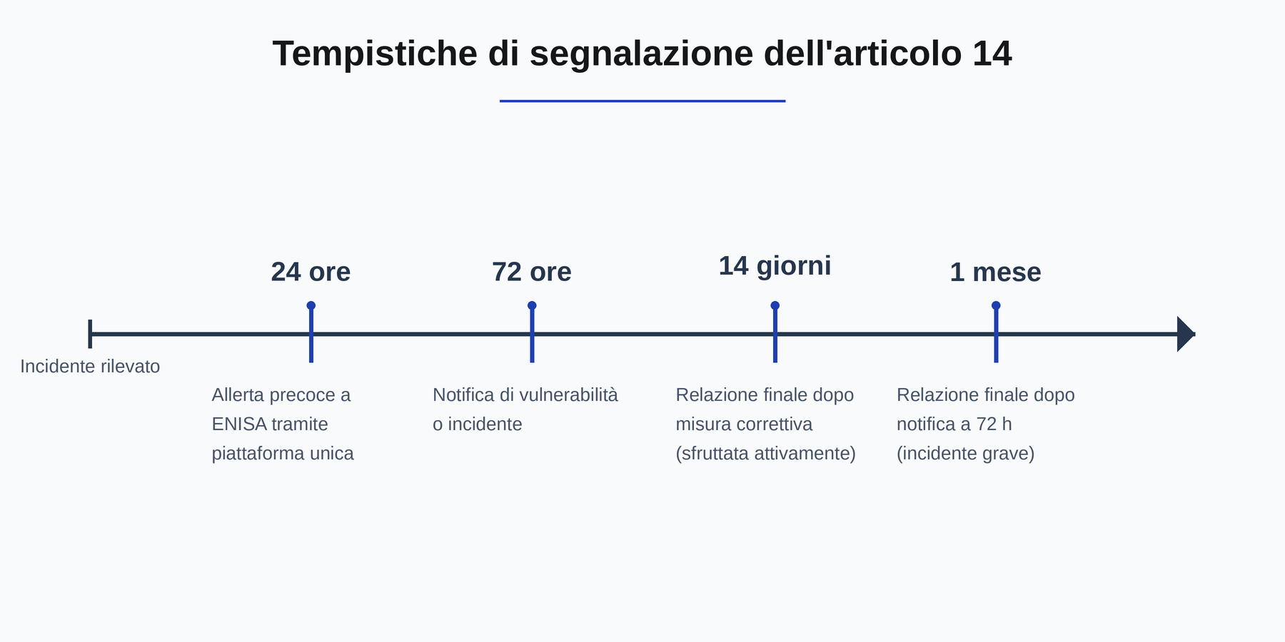 Tempistiche di segnalazione dell'articolo 14