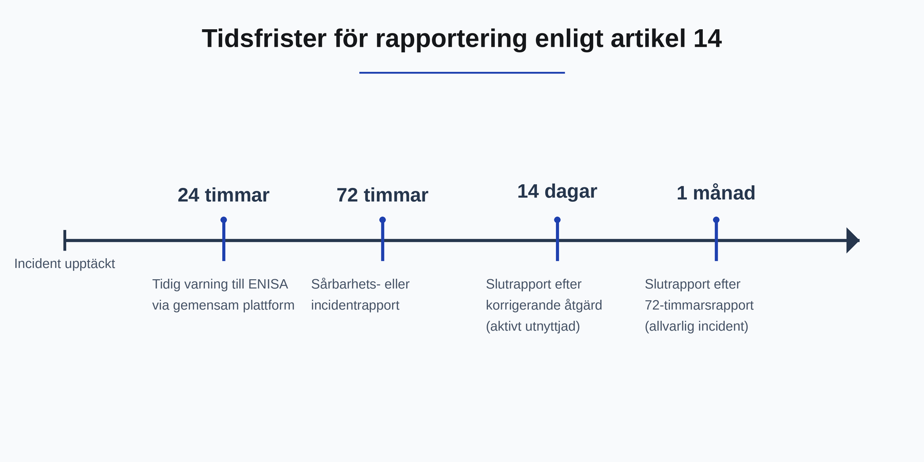 Tidsfrister för rapportering enligt artikel 14